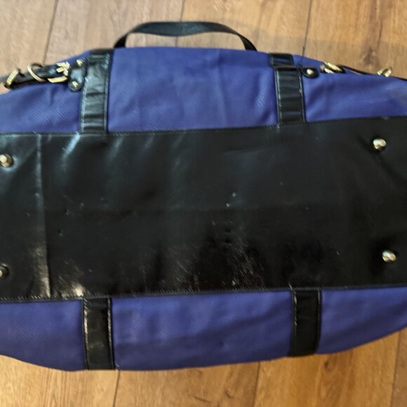 Steve Madden Duffle Bag Travel Overnight Weekender Tote Sports Bl/Bl/Gold with S - Picture 7 of 12